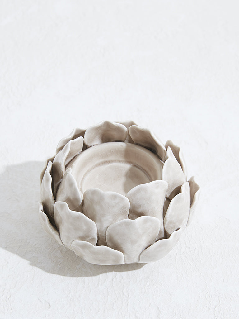 Westside Home Ivory Ceramic Artichoke Tealight Holder