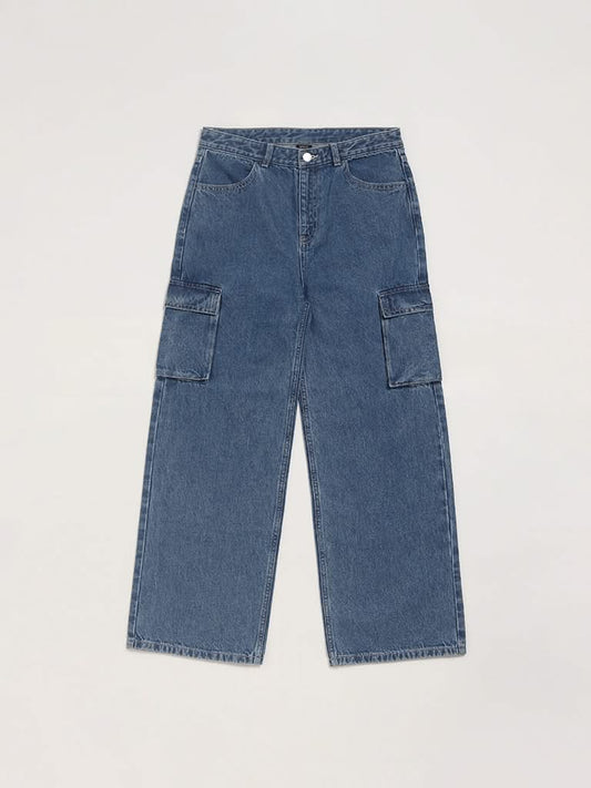 Y&F Kids Blue Relaxed - Fit High Rise Jeans