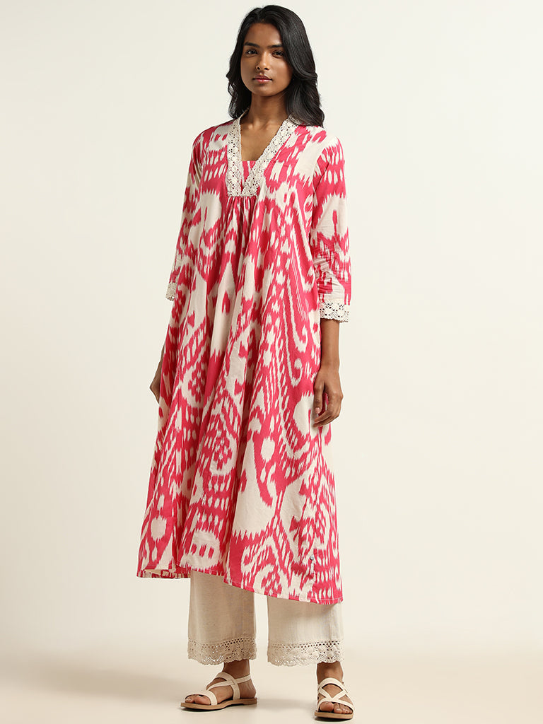 Utsa Pink Ikkat Kurta