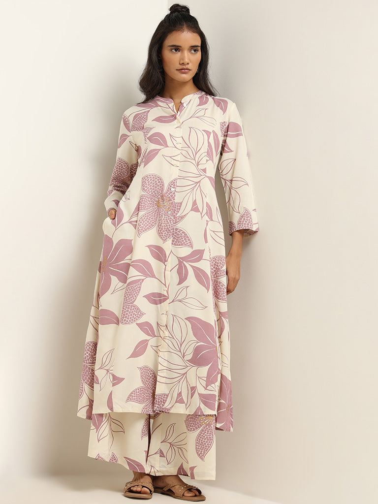 Utsa Purple Floral Kurta