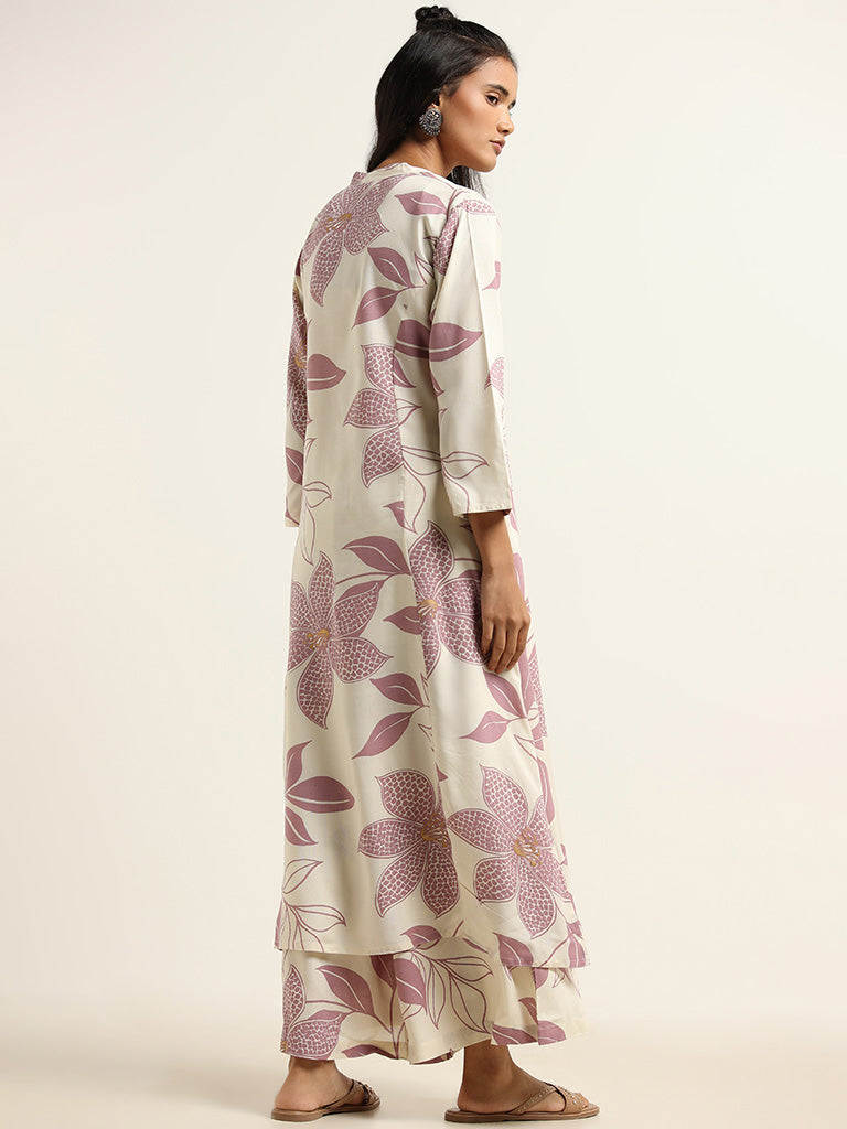 Utsa Purple Floral Kurta