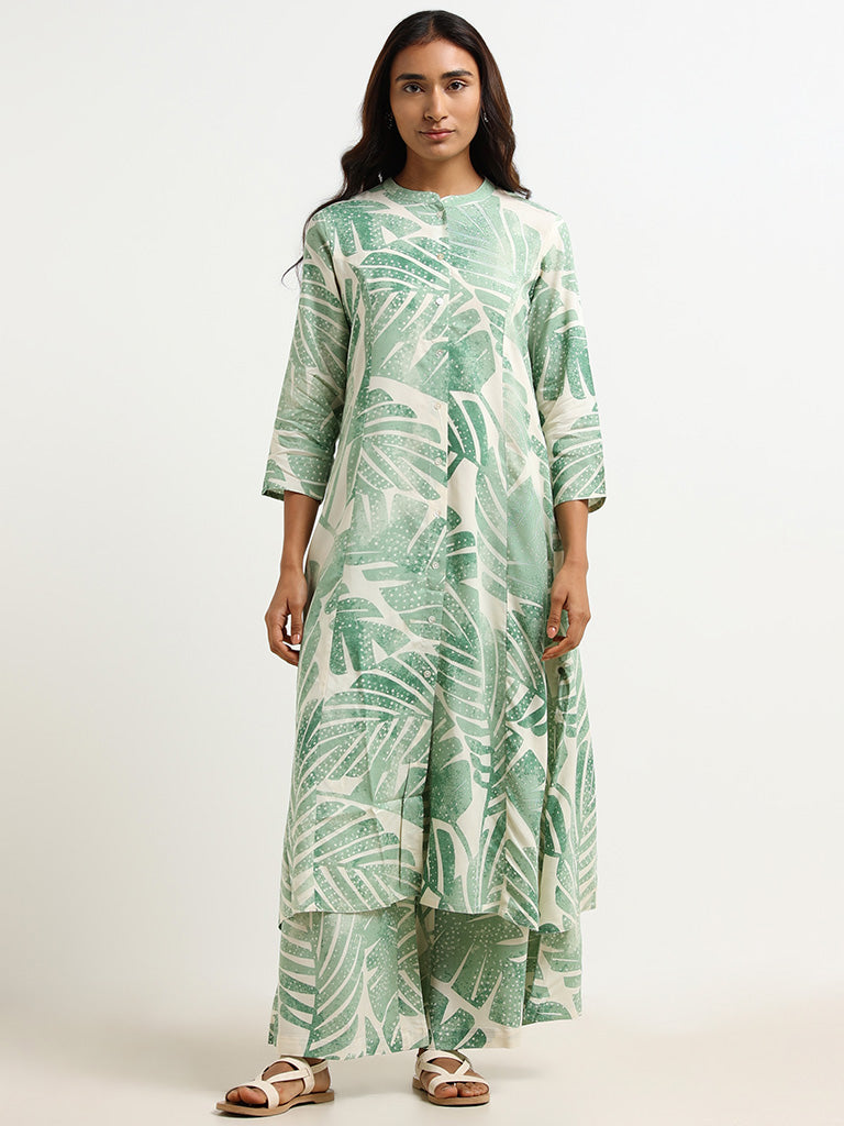 Utsa Green Printed Kurta