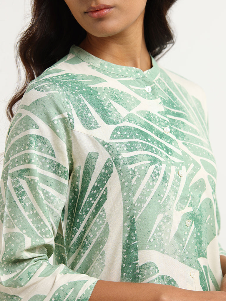 Utsa Green Printed Kurta