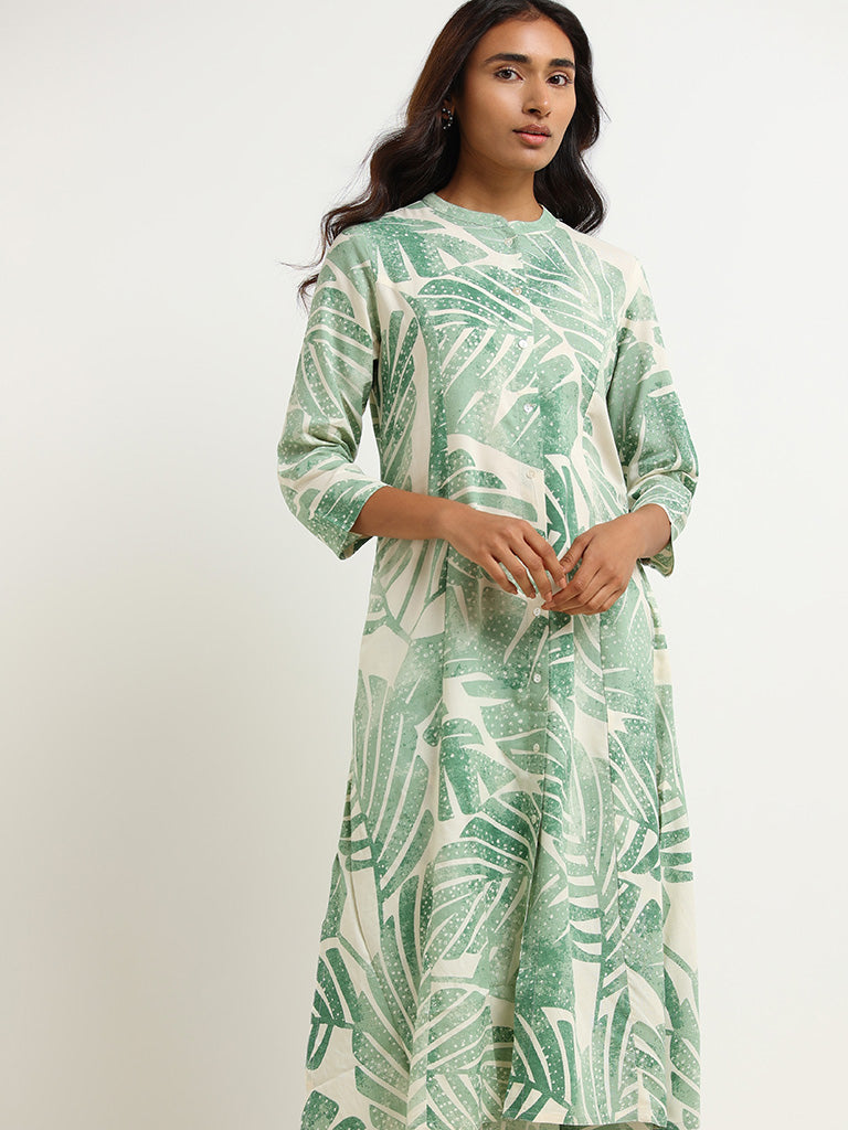 Utsa Green Printed Kurta