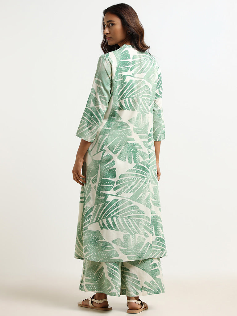 Utsa Green Printed Kurta