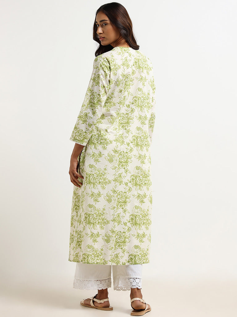 Utsa Green Embroidered Kurta