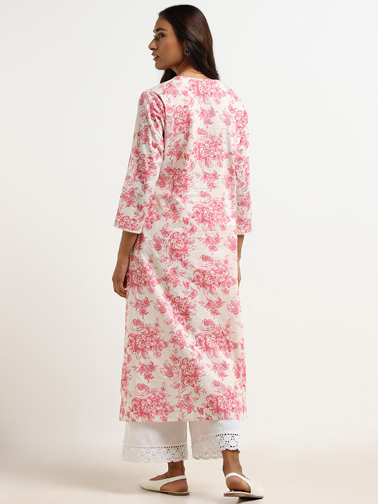 Utsa Pink Embroidered Kurta