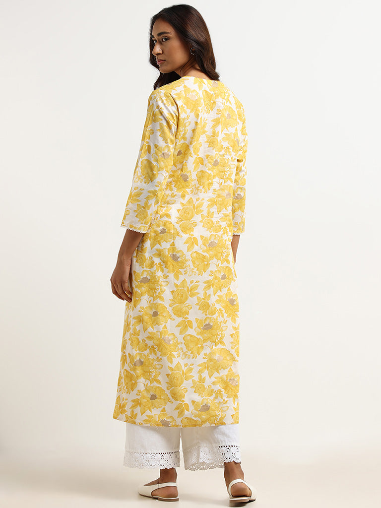 Utsa Yellow embroidered Kurta