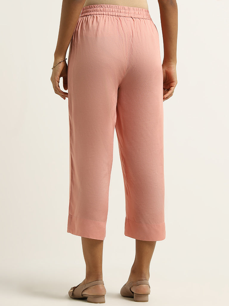 Zuba Peach Mid-Rise Palazzos