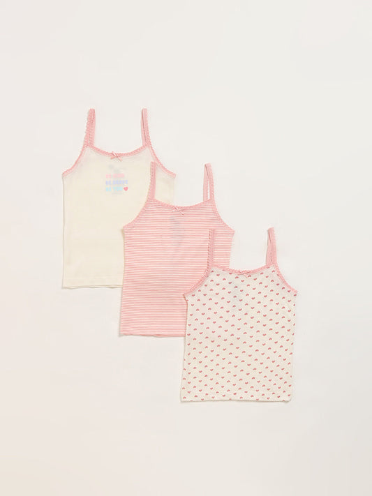 HOP Kids Multicolor Camisoles - Pack of 3