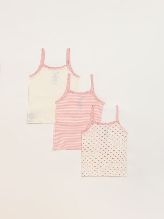 HOP Kids Multicolor Camisoles - Pack of 3