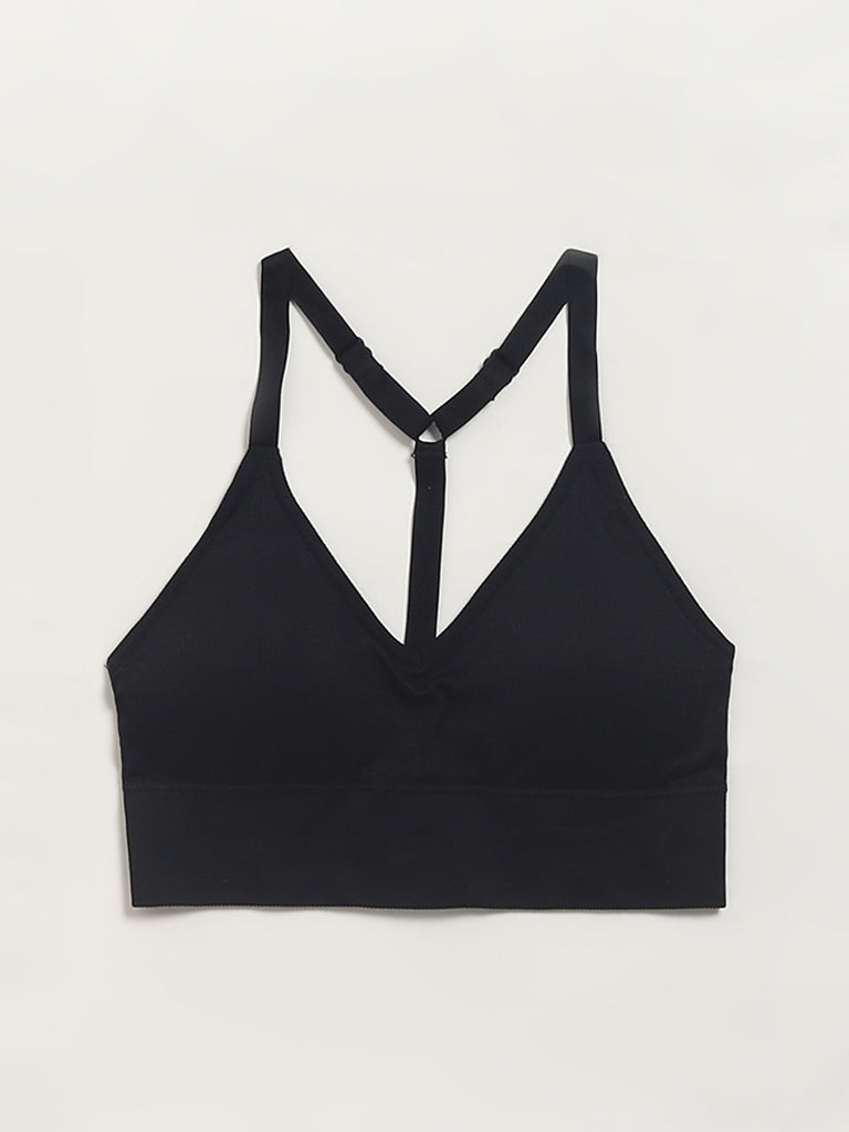 Superstar Black Ribbed Bralette