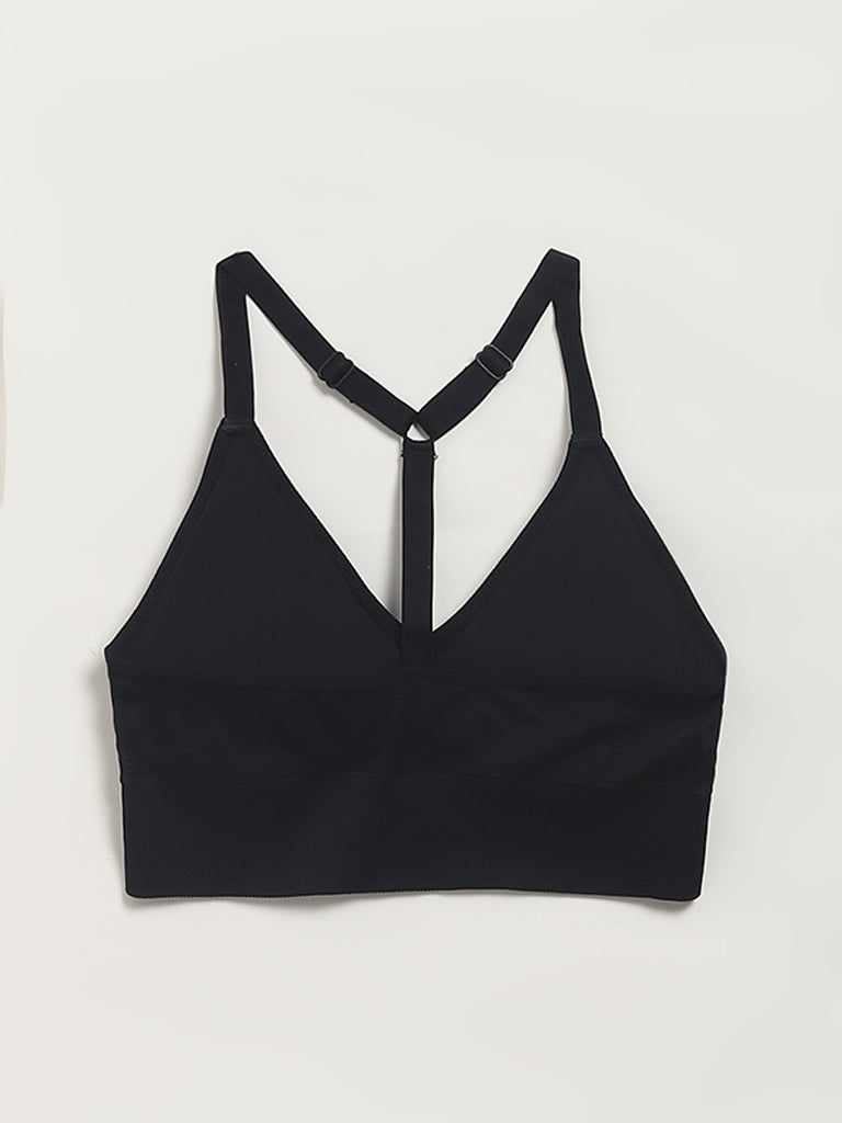 Superstar Black Ribbed Bralette