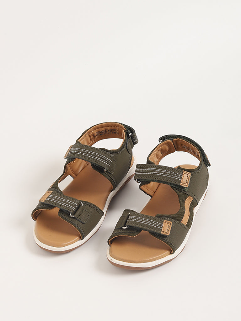 Yellow Green Double Strap Sandals