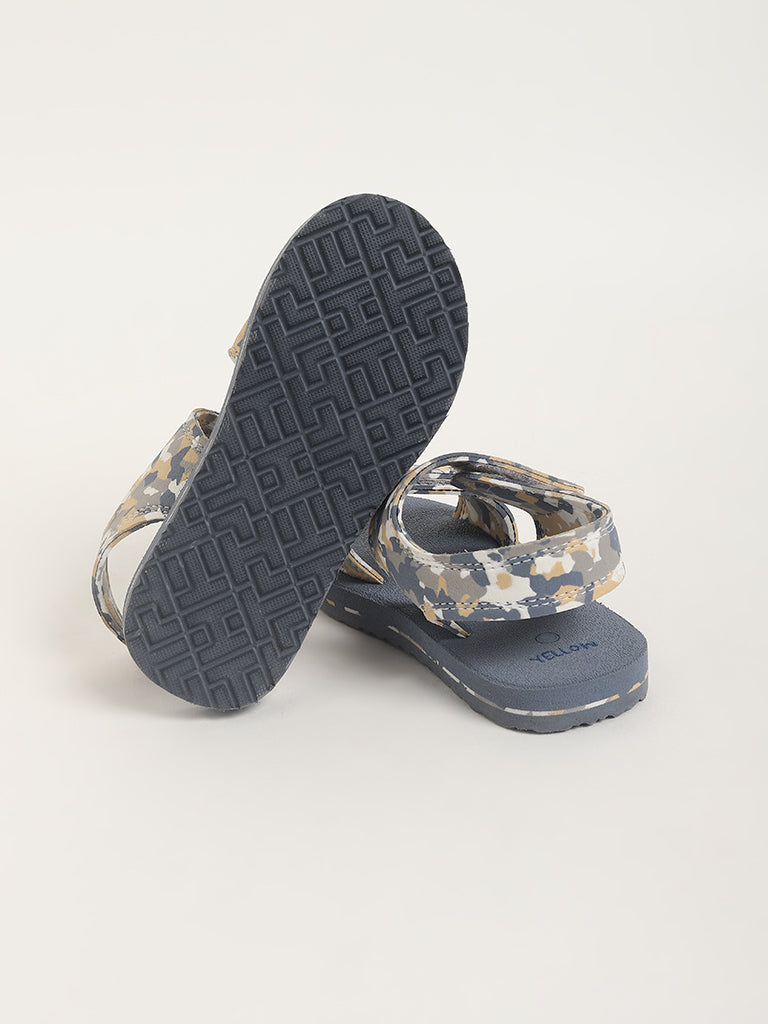 Yellow Beige Camo Print Sandals