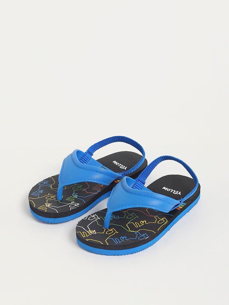 Yellow Blue Map Flip-Flop