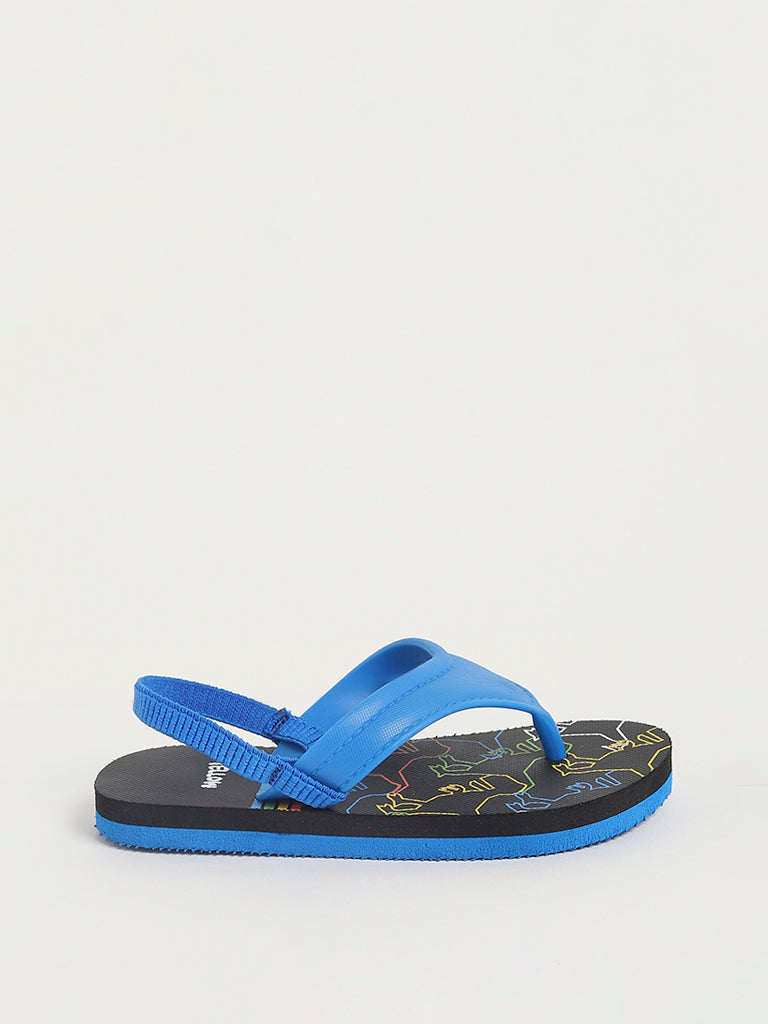 Yellow Blue Map Flip-Flop