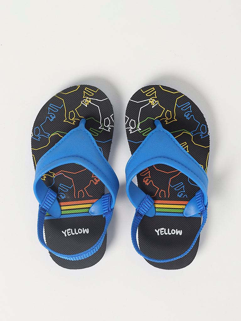 Yellow Blue Map Flip-Flop