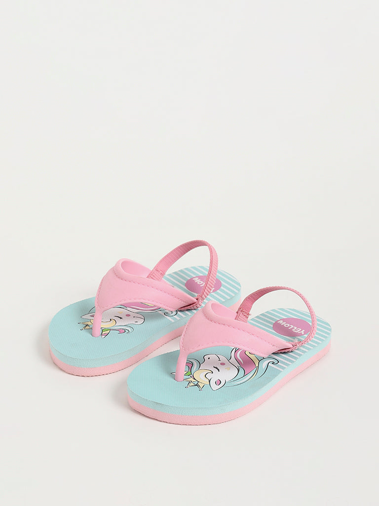 Yellow Pink & Blue Mermaid Flip-Flops