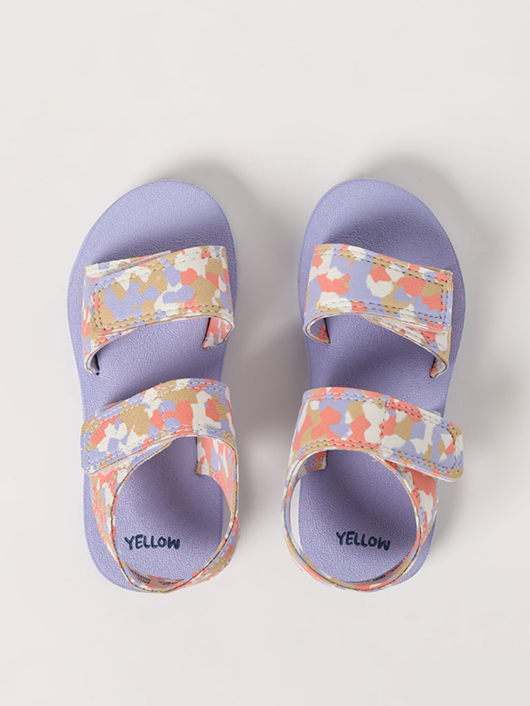 Yellow Lavender Camouflage Sandals