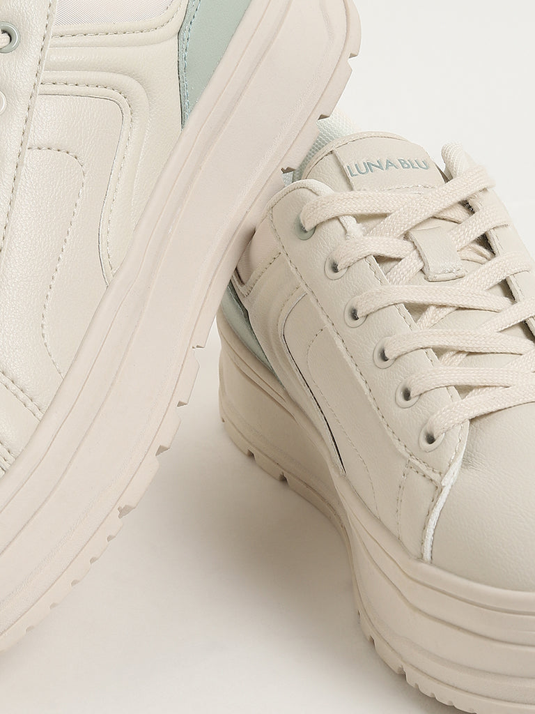 LUNA BLU Beige Block Sneakers