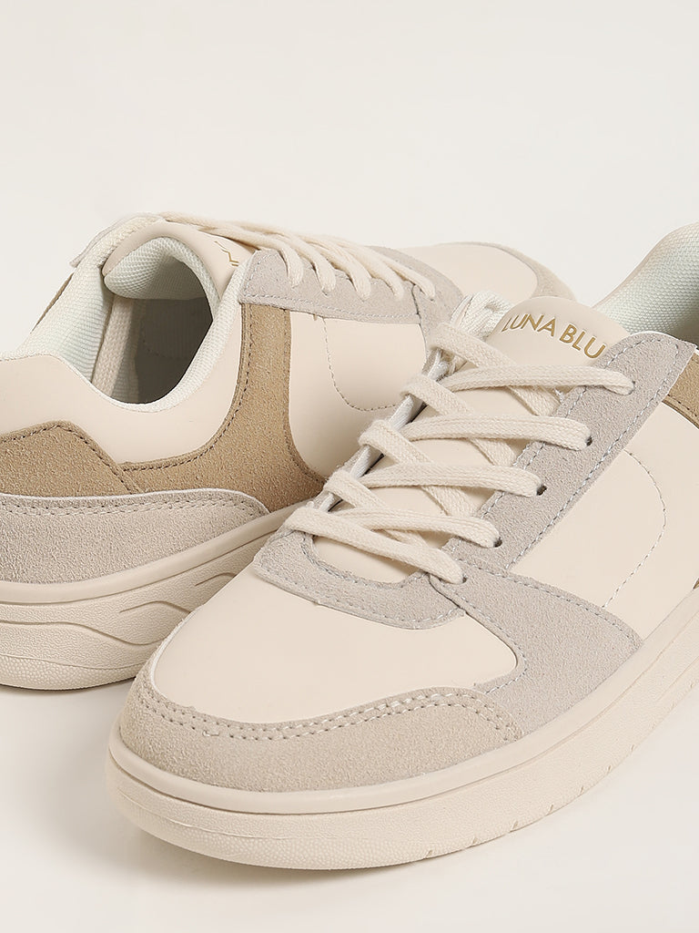 LUNA BLU Taupe Colorblock Sneakers