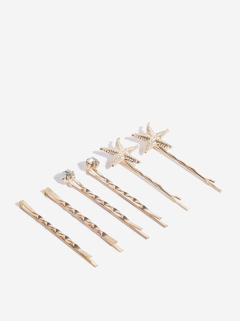 Westside Accessories Gold Bobby Pin Set - Pack Of 6