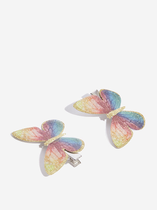 Westside Accessories Multicolour Butterfly Clips Set - Pack Of 2