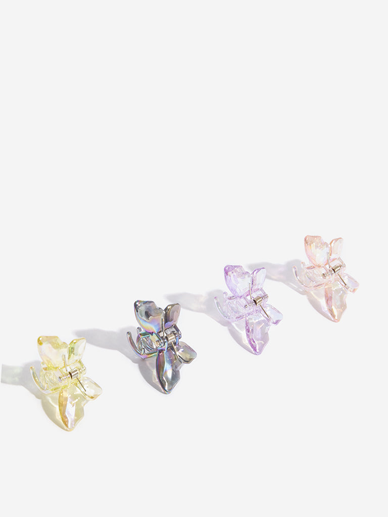 Westside Accessories Multicolour Butterfly Clips Set - Pack Of 4