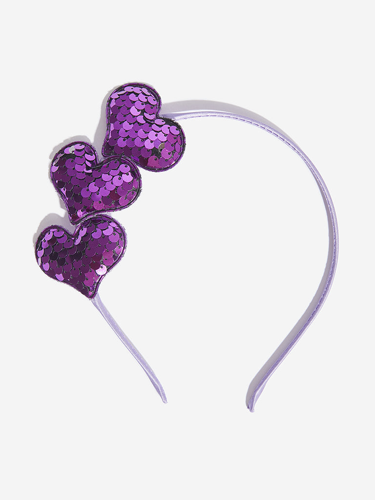 Westside Accessories Purple Heart Pattern Hair Band