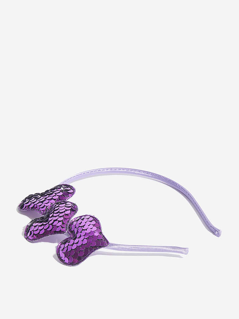 Westside Accessories Purple Heart Pattern Hair Band