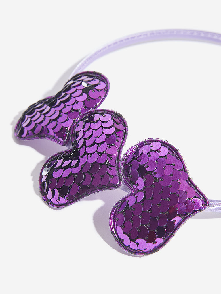 Westside Accessories Purple Heart Pattern Hair Band