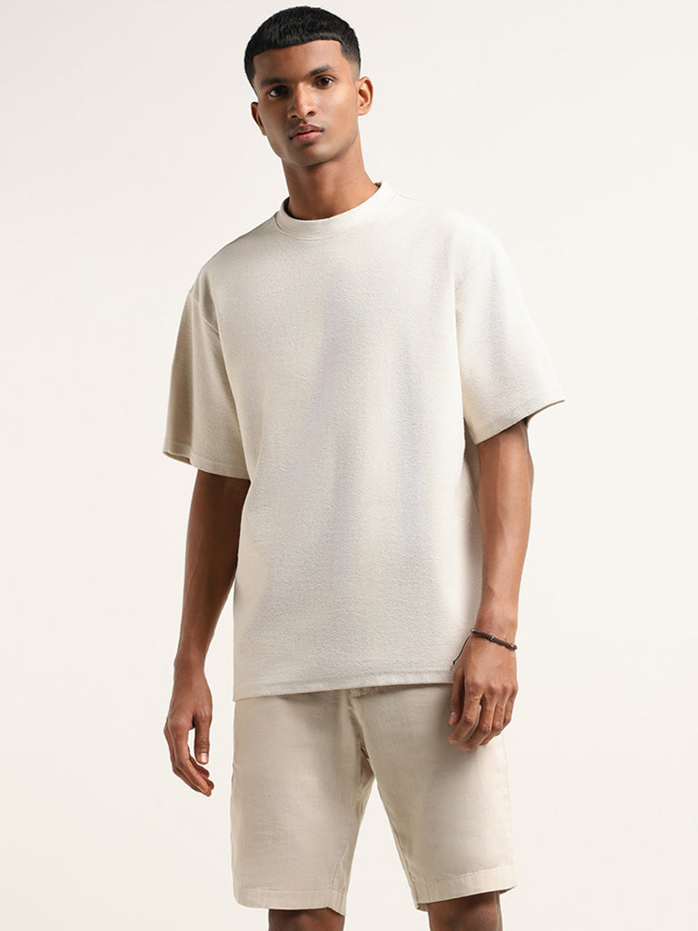 ETA Beige Knitted Slim Fit T-Shirt