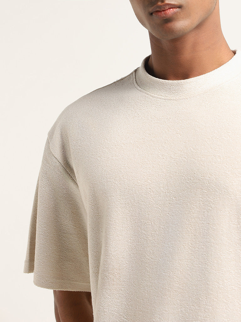 ETA Beige Knitted Slim Fit T-Shirt