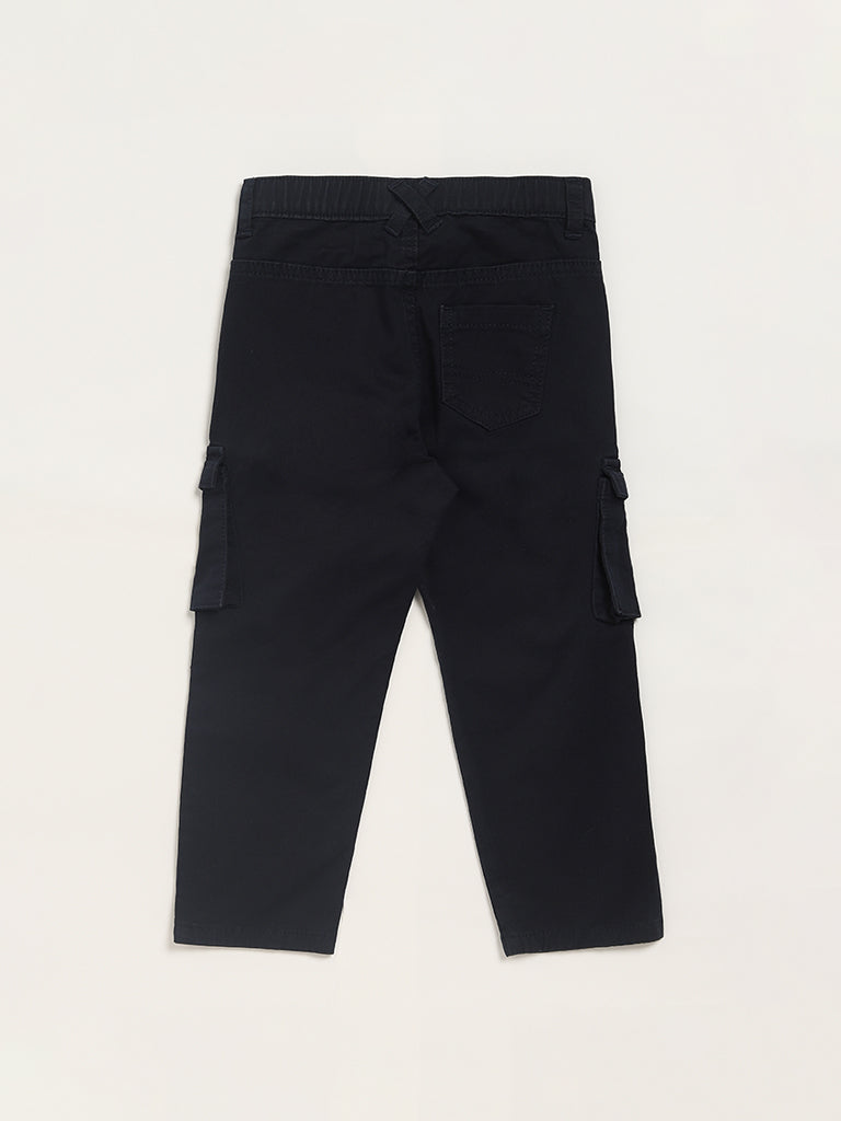 HOP Kids Solid Navy Cargo Pants