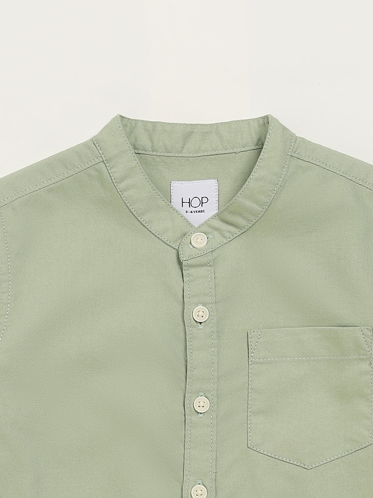 HOP Kids Plain Sage Green Shirt