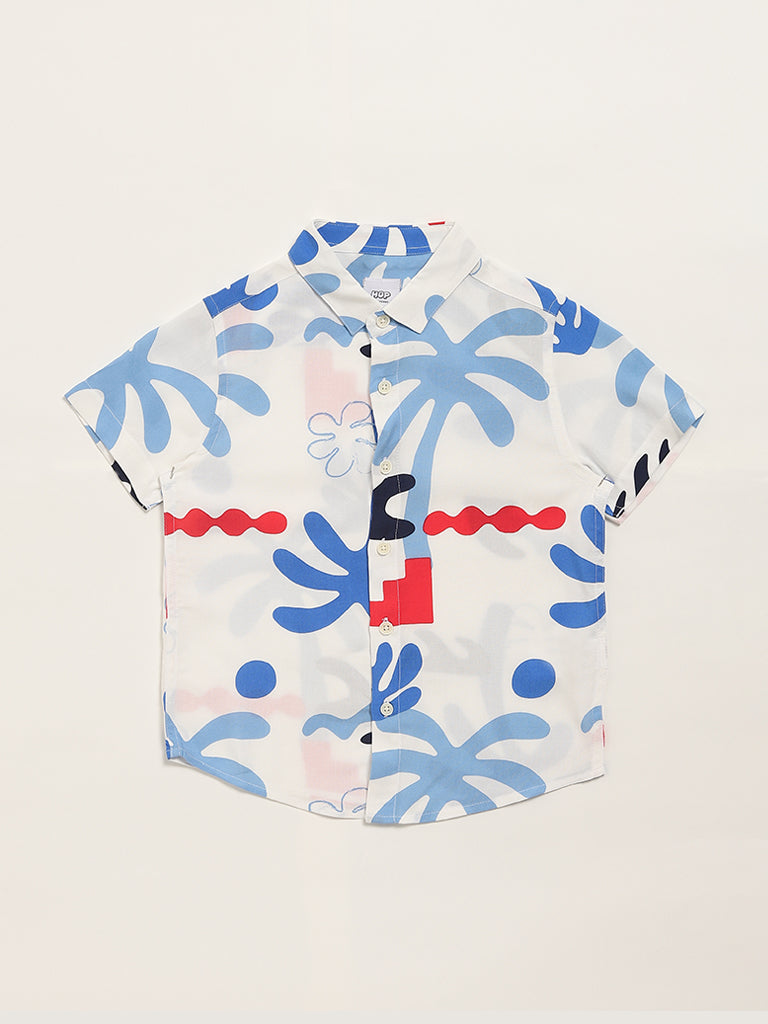 HOP Kids White Printed Shirt