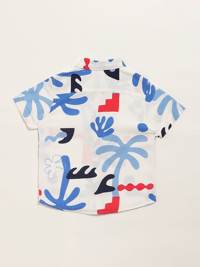 HOP Kids White Printed Shirt