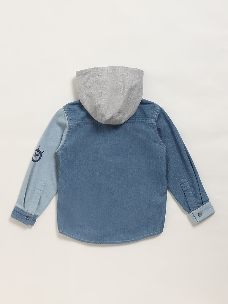 HOP Kids Blue Shirt with Hoodie