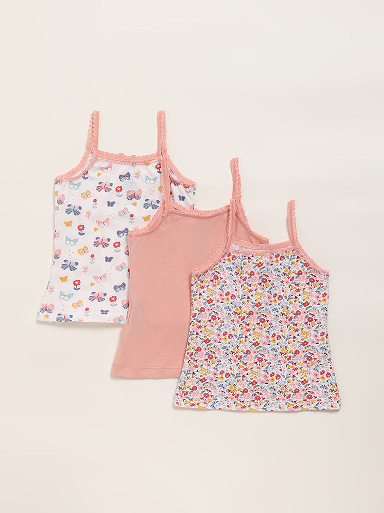 HOP Kids Multicolor Camisoles - Pack of 3