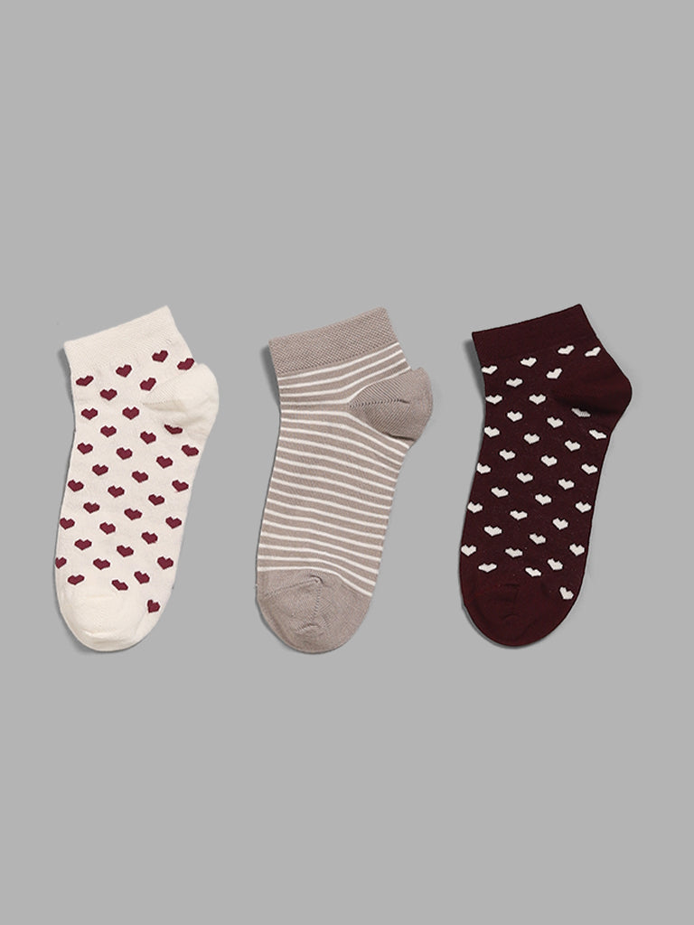 Y&F Kids Multicolour Assorted Printed Socks - Pack of 3