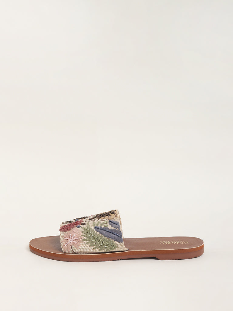 LUNA BLU Embroidered Multicolor Sandals