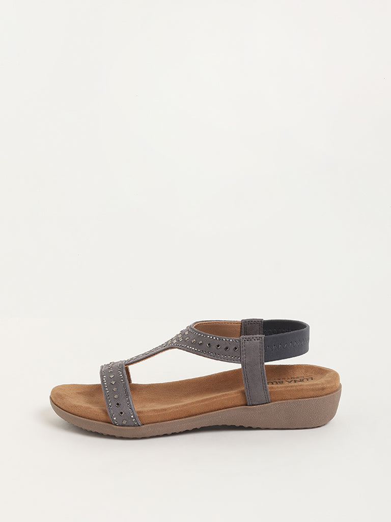 LUNA BLU Grey Studded Sandals