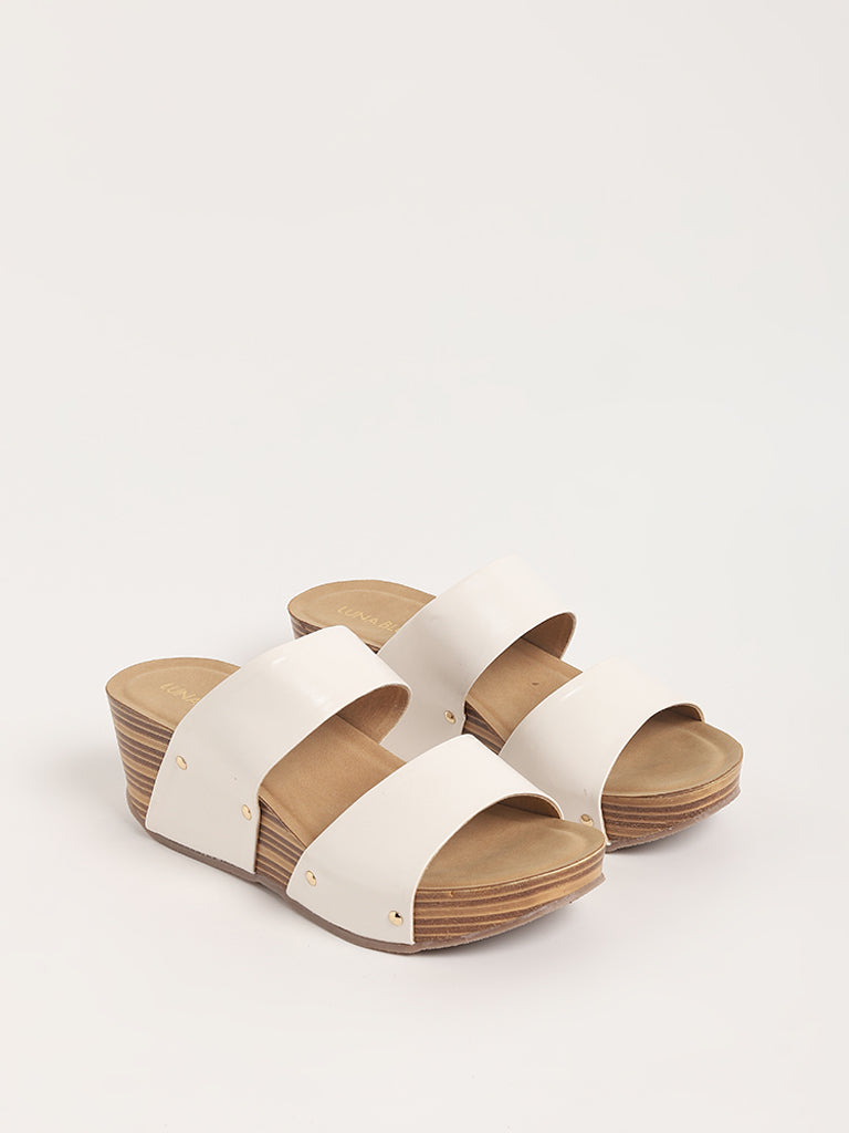 LUNA BLU White Wedge Sandals