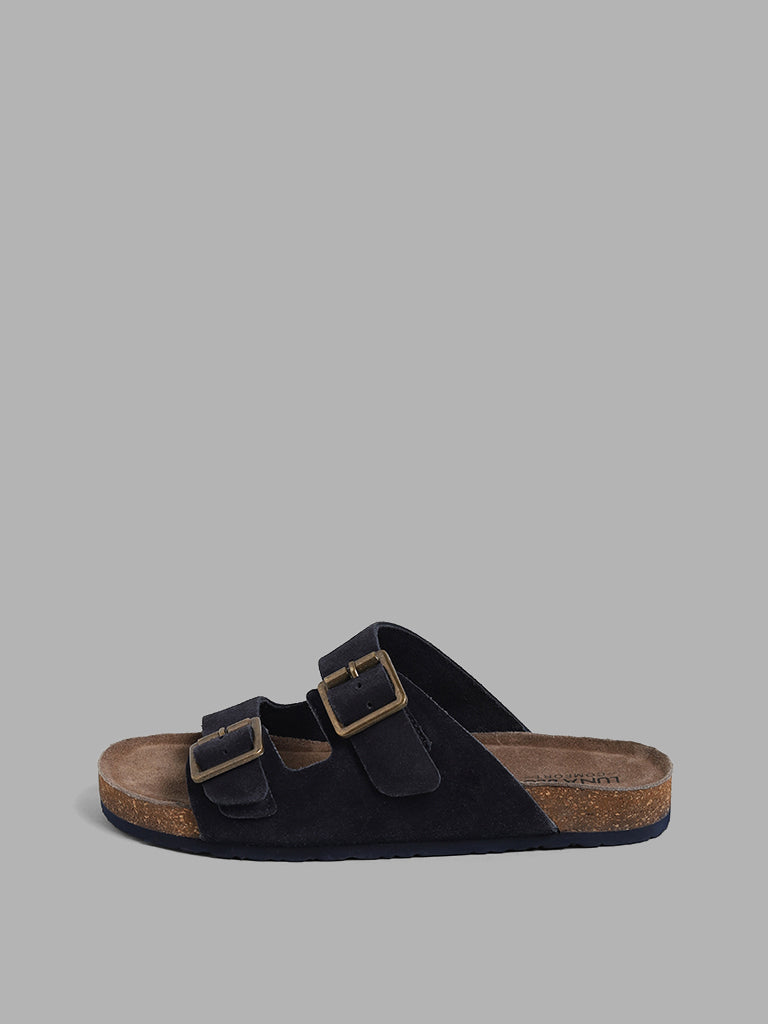 LUNA BLU Navy Double Band Comfort Sandals