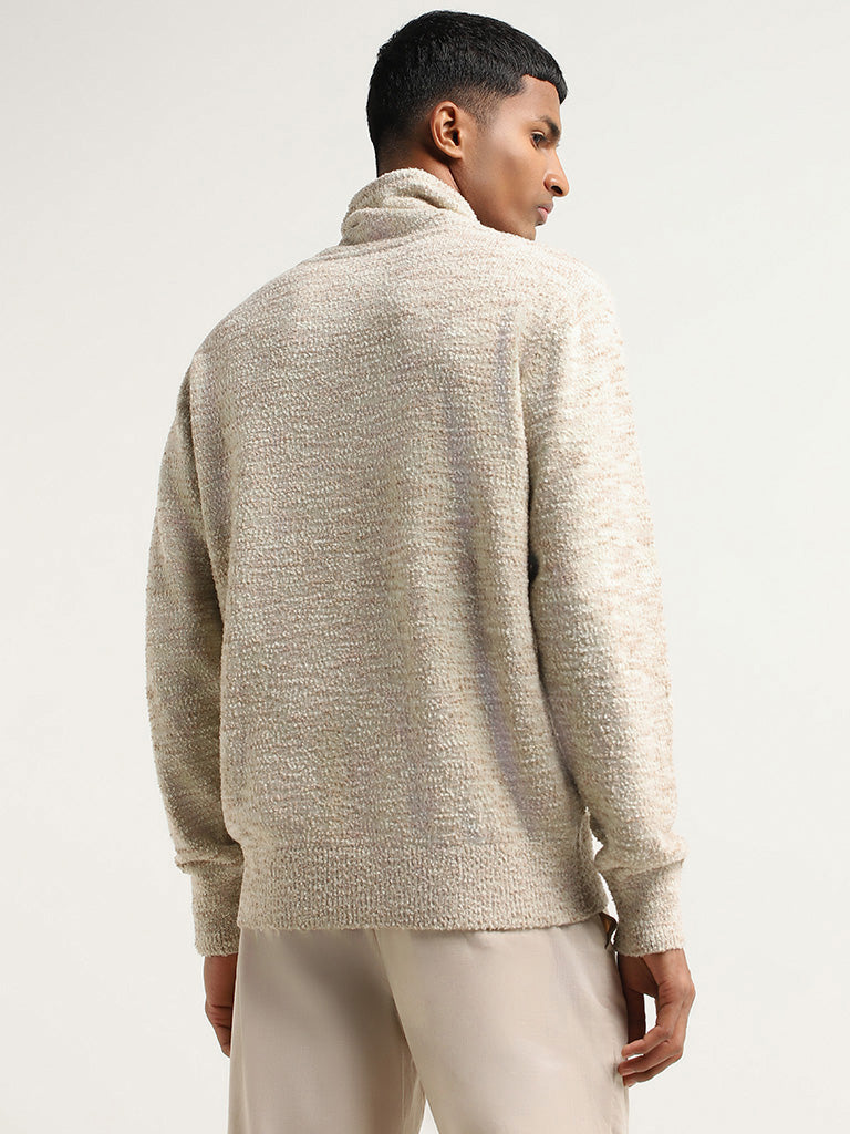 ETA Beige Knitted Relaxed Fit Sweater