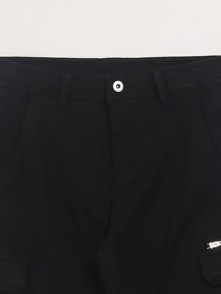 Y&F Kids Black Cargo Joggers