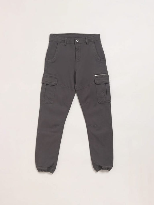 Y&F Kids Grey Cargo Joggers