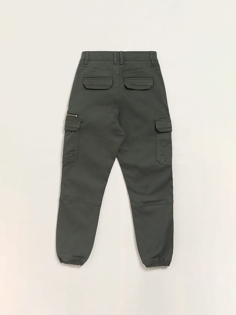 Y&F Kids Olive Cargo Joggers