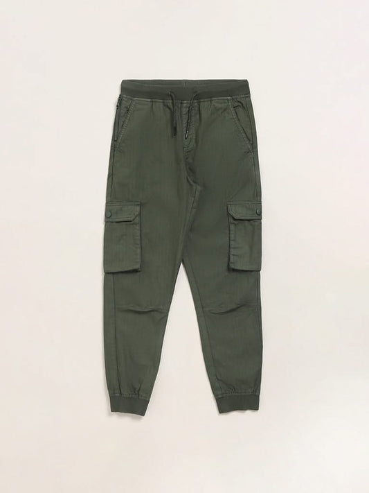 Y&F Kids Olive Cargo Joggers